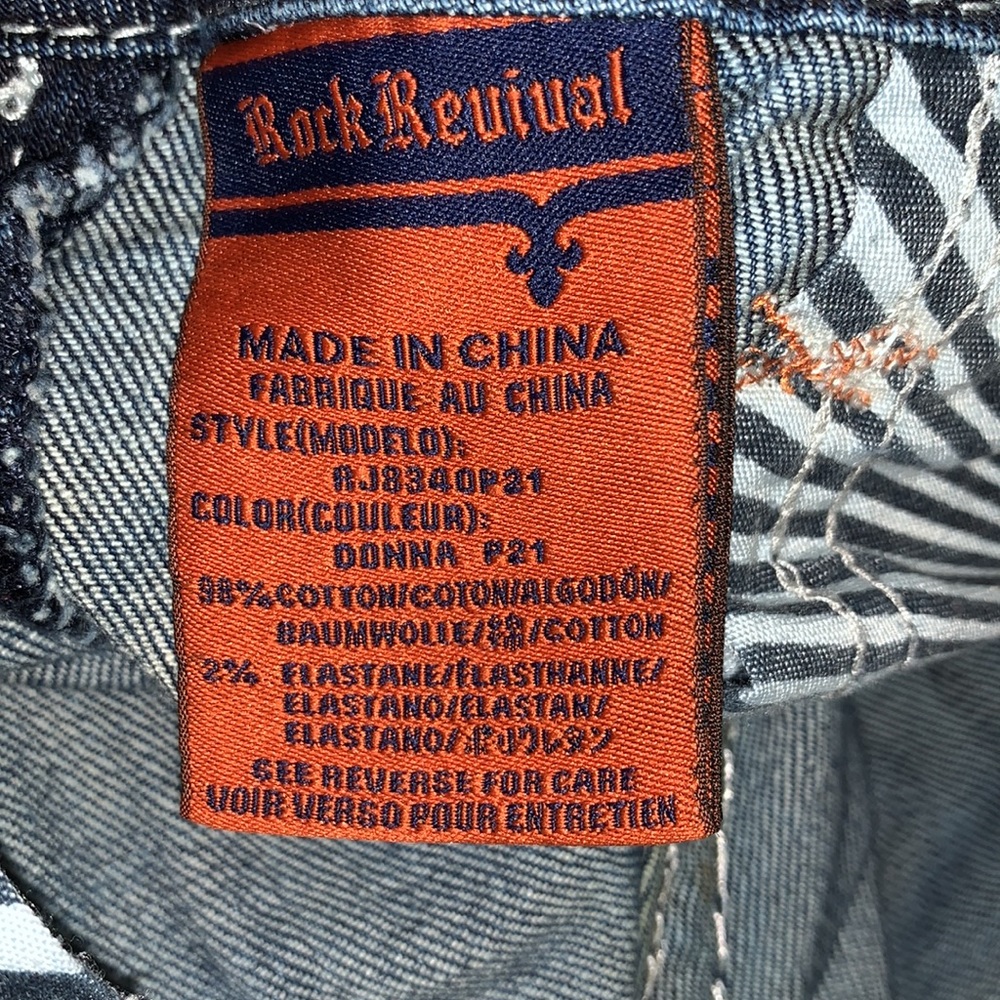 ROCK REVIVAL BRAND NEW SIZE 25 DONNA CAPRI WORN LOOK JEANS - Picture 9 of 9